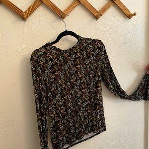 Mock Neck Floral Top